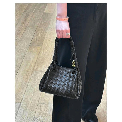 李記 | 原創手工真皮 | 休閒風い質感編織紋路し手拎包sm169號