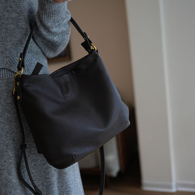 Li Ji | Original handmade leather | First-layer soft cowhide Japanese style practical handbag md230 