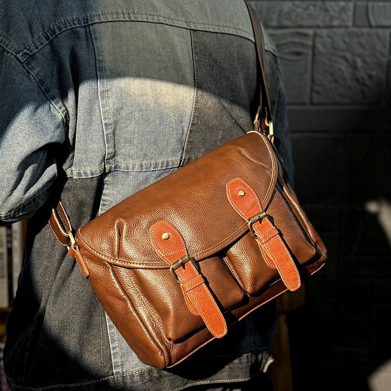 李記 | 原創手工真皮 | 韓版で商務出差休閒の郵差包MT318號