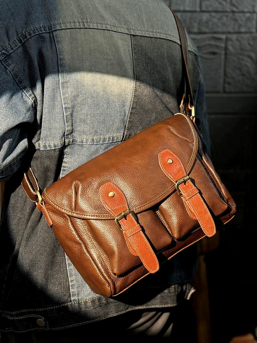 李記 | 原創手工真皮 | 韓版で商務出差休閒の郵差包MT318號