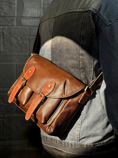 李記 | 原創手工真皮 | 韓版で商務出差休閒の郵差包MT318號