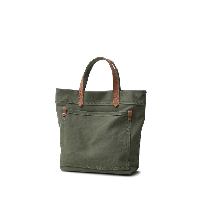 李記 | 原創手工真皮 | 文藝復古い水洗棉麻手提包ms118號