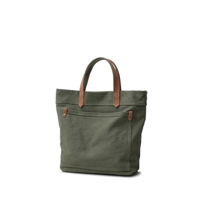 李記 | 原創手工真皮 | 文藝復古い水洗棉麻手提包ms118號