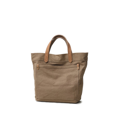 李記 | 原創手工真皮 | 文藝復古い水洗棉麻手提包ms118號