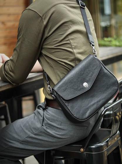 李記 | 原創手工真皮 | 輕復古感の都市通勤休閒風斜唄包LS-HY81號