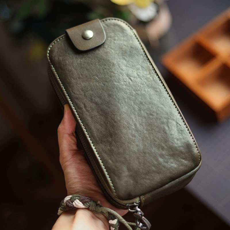 李記 | 原創真皮手工 | 能切換多種模式の手機包ls168號