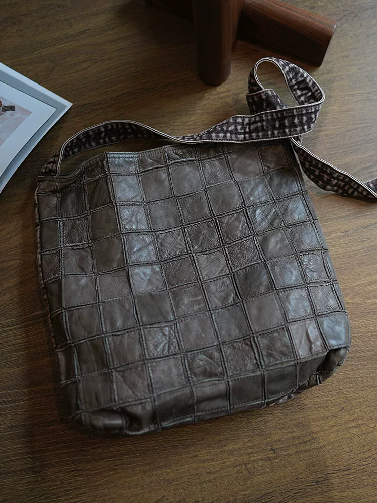 李記 | 原創手工真皮 | 慵懶風の拼接大容量托特包ls249號