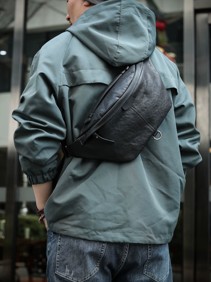 李記 | 原創真皮手工 | 低調又微顯奢華の胸包ls290號