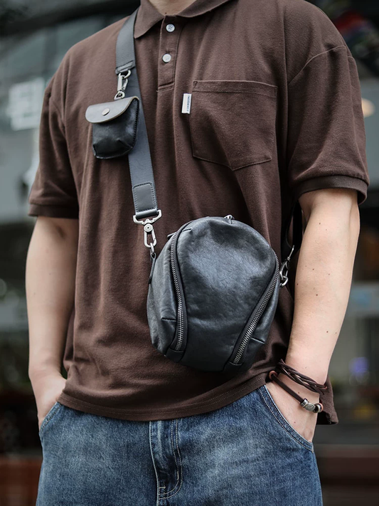 李記 | 原創手工真皮 | 球形趣味設計の微單相機包ls8177號