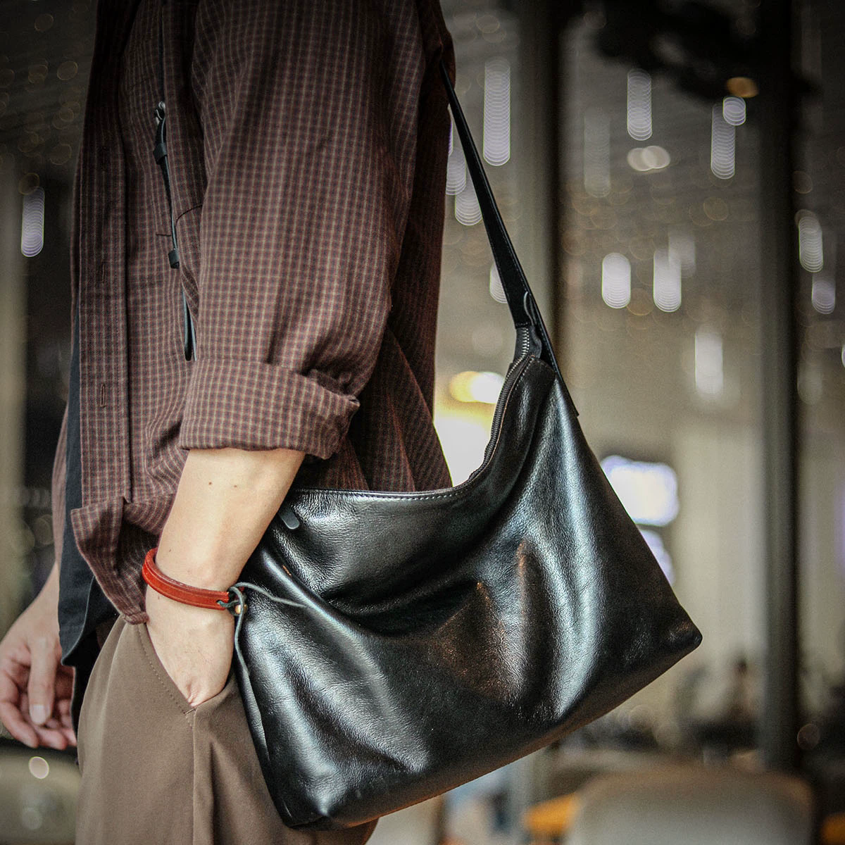 李記 | 原創手工真皮 | 中性版型【至簡鬆弛】通勤背包ls8308號