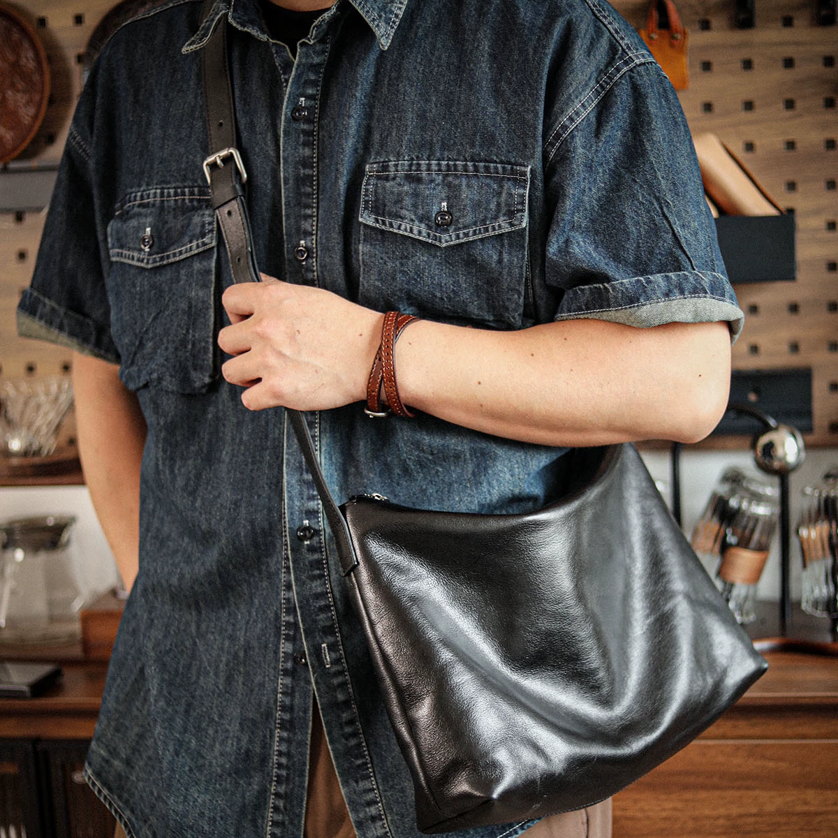 李記 | 原創手工真皮 | 中性版型【至簡鬆弛】通勤背包ls8308號