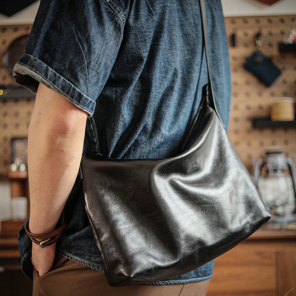 李記 | 原創手工真皮 | 中性版型【至簡鬆弛】通勤背包ls8308號