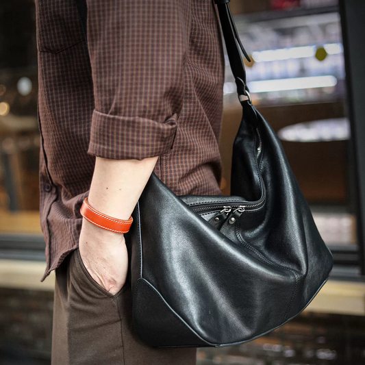 李記 | 原創手工真皮 | 雙面可背自由切換の斜唄包ls8568號