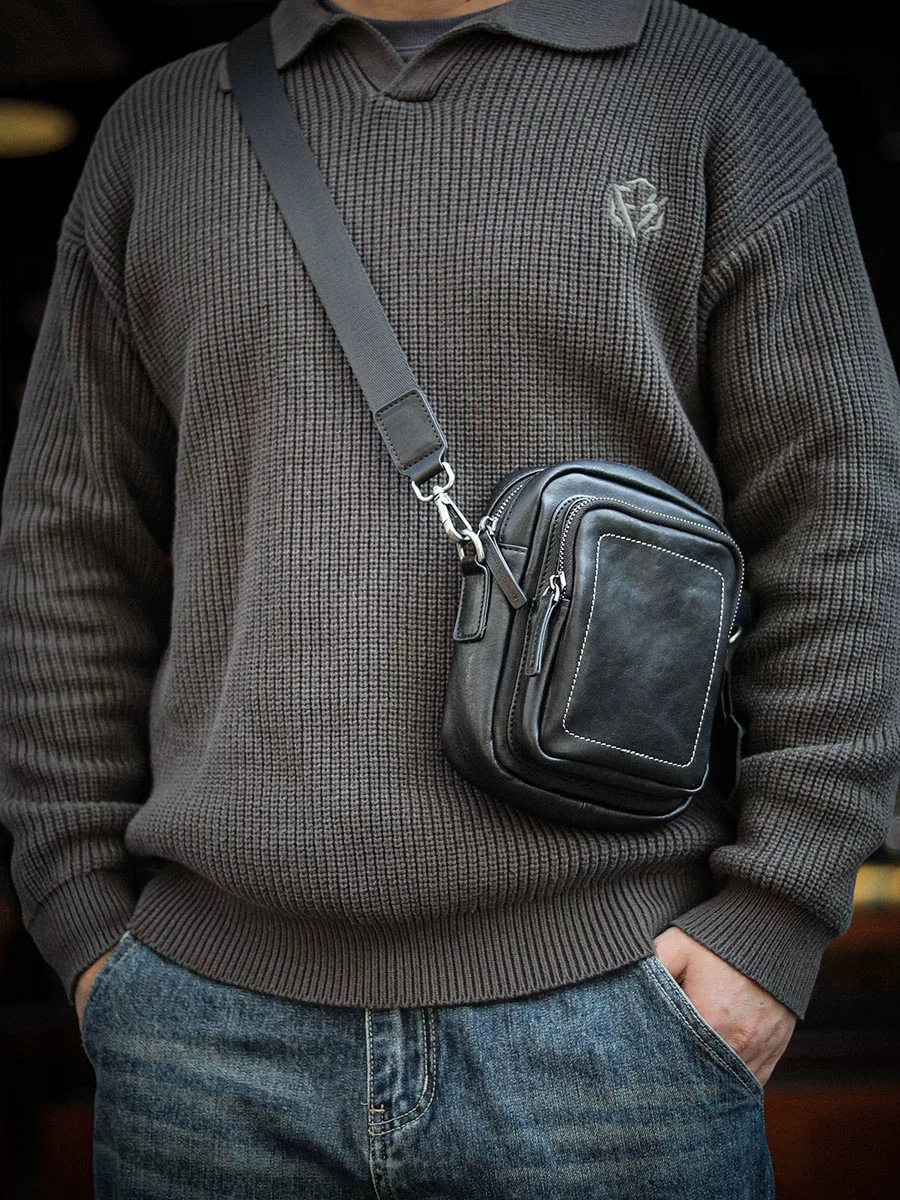 李記 | 原創手工真皮 | 無感系列隨身背包ls8967號