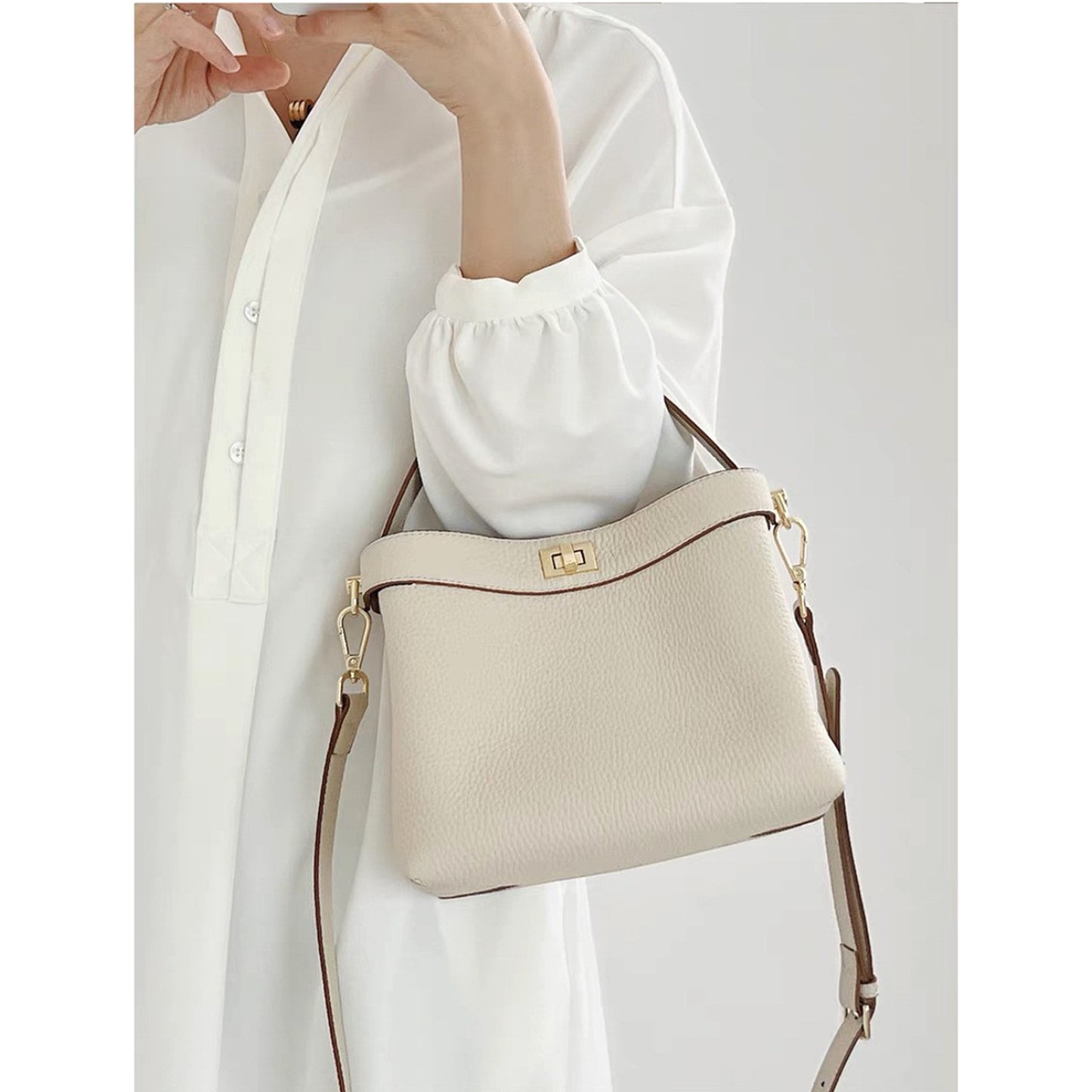 李記 | 原創手工真皮 | 質感う氣質自然で紋理手提包M738號