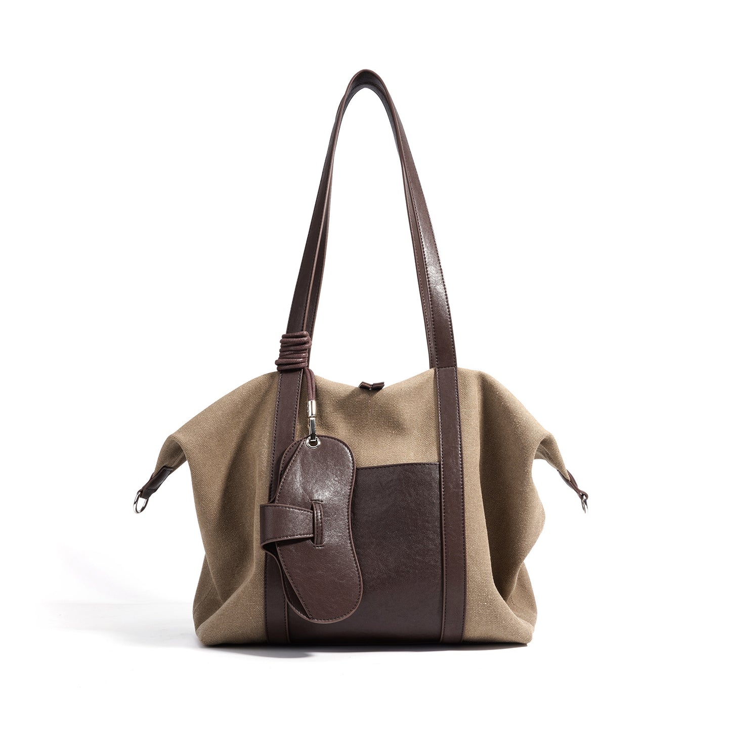 李記 | 原創手工真皮 | 拼接撞色洋氣帆布の休閒包md8647號