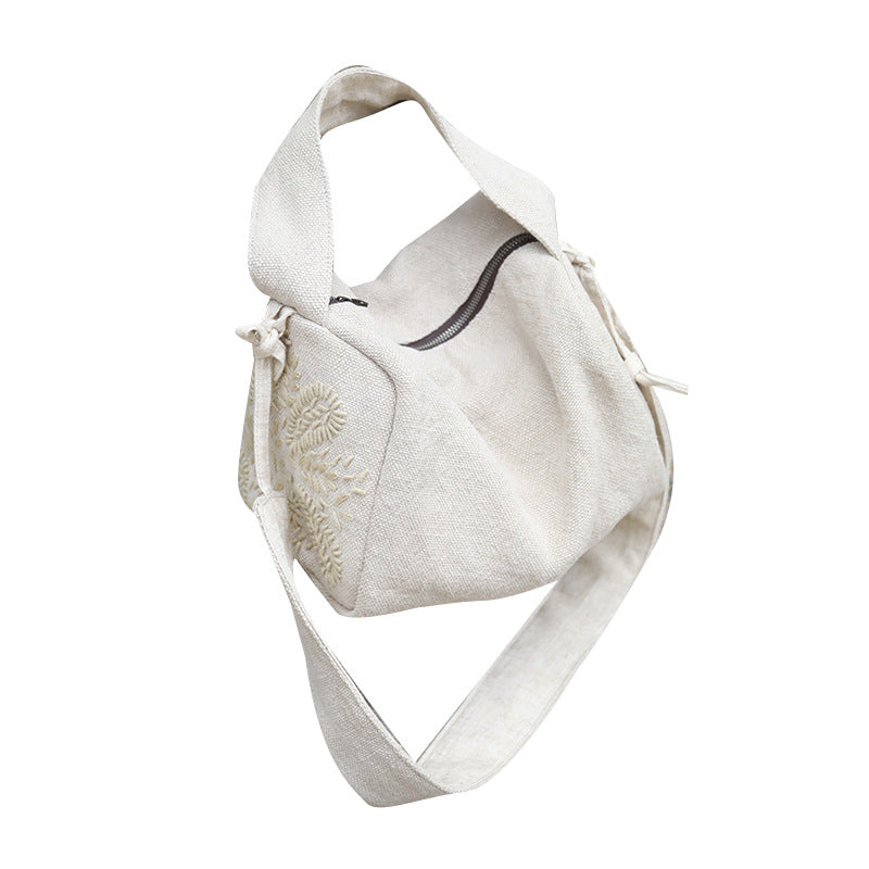 李記 | 原創民族風バ純手工刺繍の綿麻布包MM21號