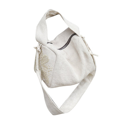 李記 | 原創民族風バ純手工刺繍の綿麻布包MM21號