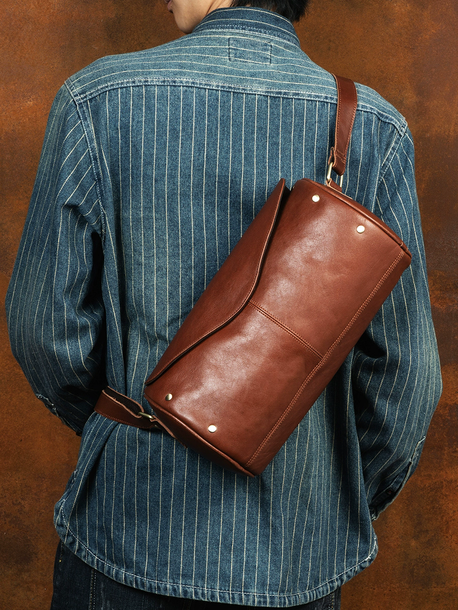 李記 | 原創手工真皮 | 植鞣牛皮い休閒の圓筒包MT293號