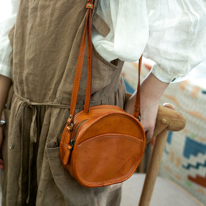 Li Ji | Original handmade genuine leather | Japanese and Korean lightweight handmade round bag No. NT6808 