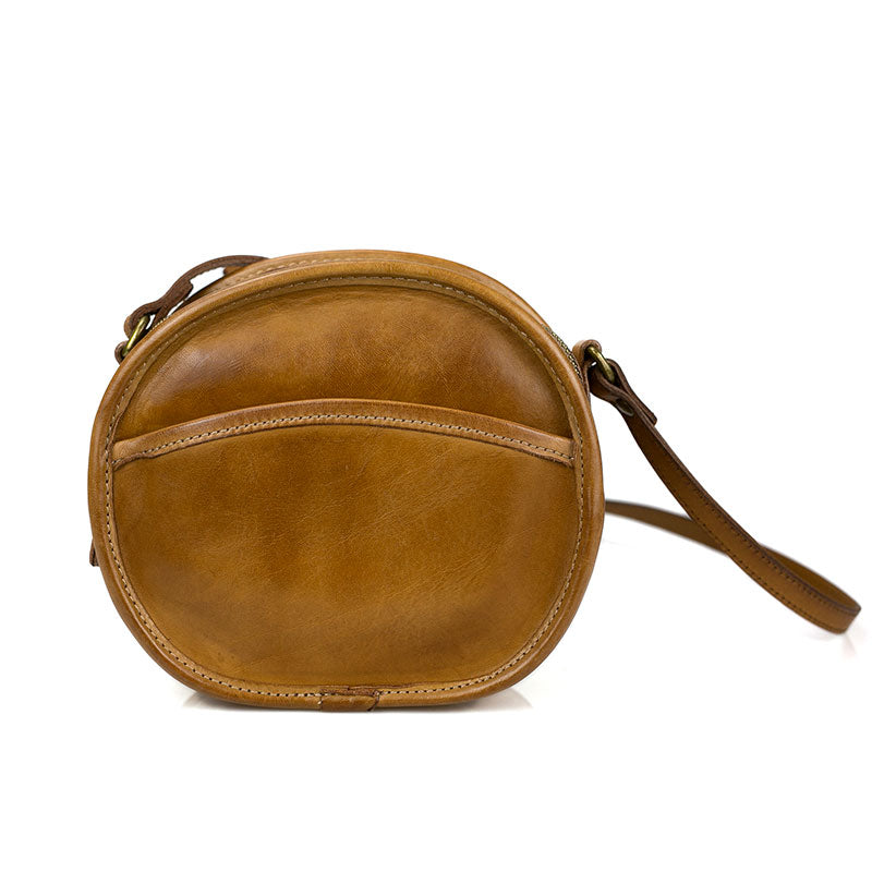 Li Ji | Original handmade genuine leather | Japanese and Korean lightweight handmade round bag No. NT6808 
