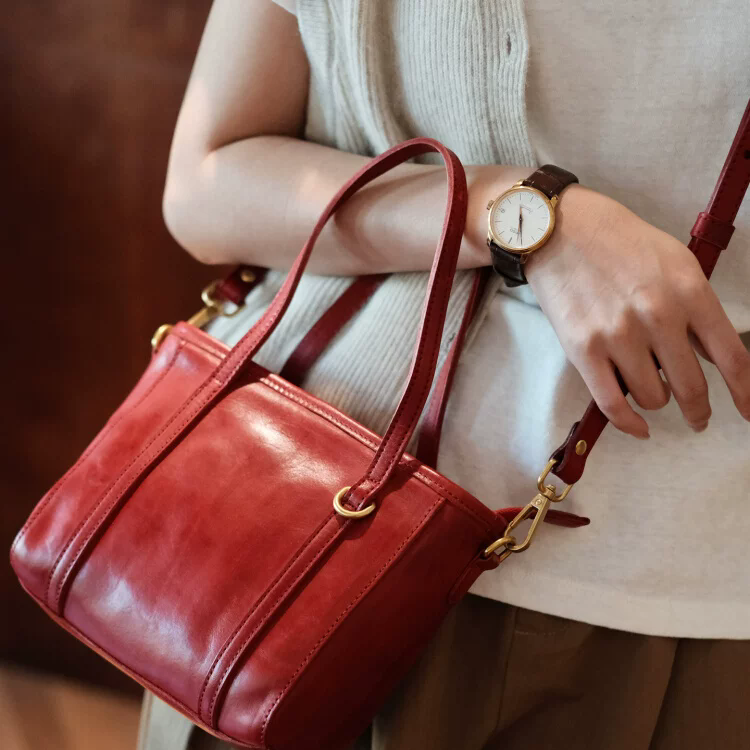 李記 | 原創手工真皮 | 日系文芸のけだるい風斜唄包NT8323號