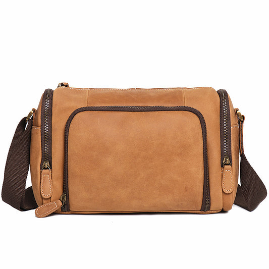 Li Ji |. กระเป๋าสะพายหนังม้าบ้า ทรงรี No.1686 