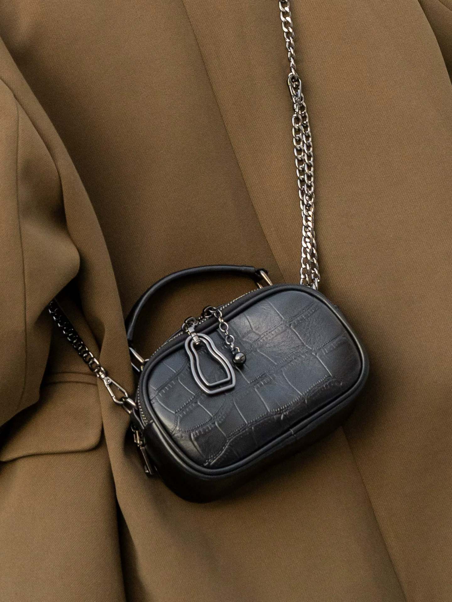 李記 | 原創手工真皮 | 剛柔並済の美し斜唄包N128號