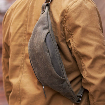 李記 | 原創真皮手工 | 高品質の牛革 多機能單肩包 56887號