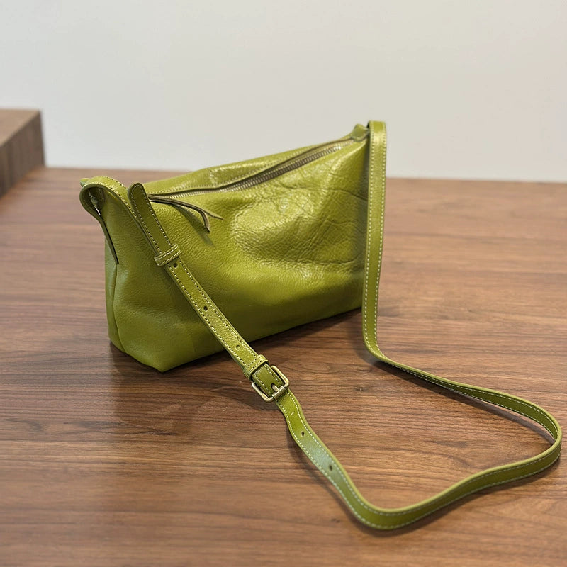 李記 | 原創手工真皮 | 輕便い頭層樹膏皮の餃子包24034號