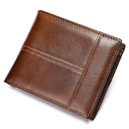 Li Ji | Original handmade genuine leather | Thin cowhide business wallet No. 8064 