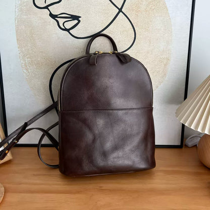 Li Ji | Original handmade leather | Retro college style functional and personalized backpack No. 209 
