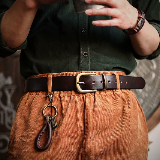 李記 | 原創手工真皮 | 純手打黃銅針扣の皮帶PD04號