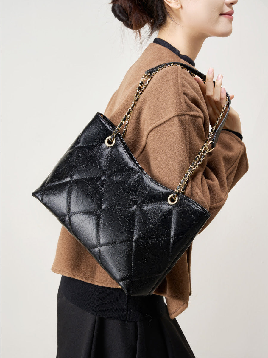 李記 | 原創手工真皮 | 雰囲気も漂っ菱格包Q2902號