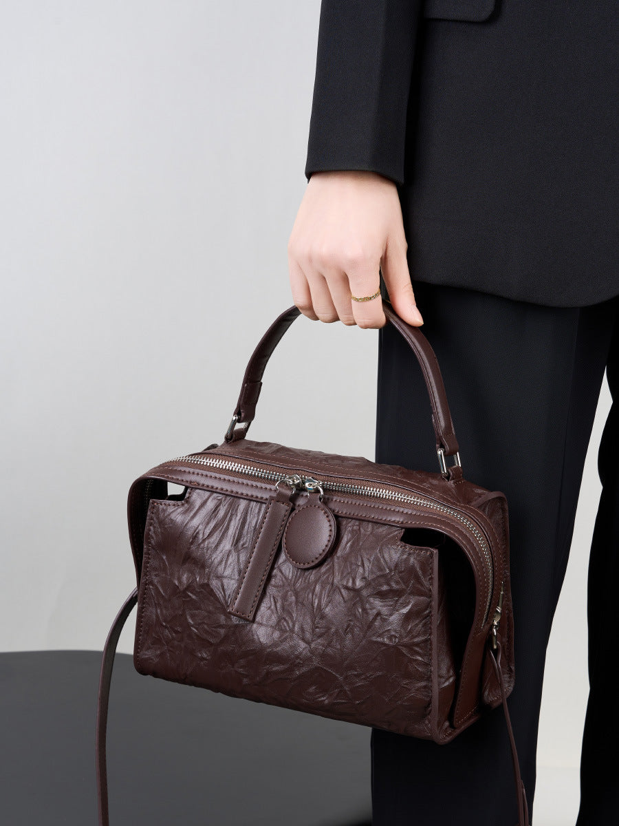 李記 | 原創手工真皮 | 芸術の龜裂紋で通勤枕頭包QS2625號