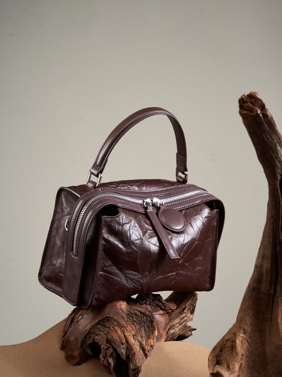 李記 | 原創手工真皮 | 芸術の龜裂紋で通勤枕頭包QS2625號