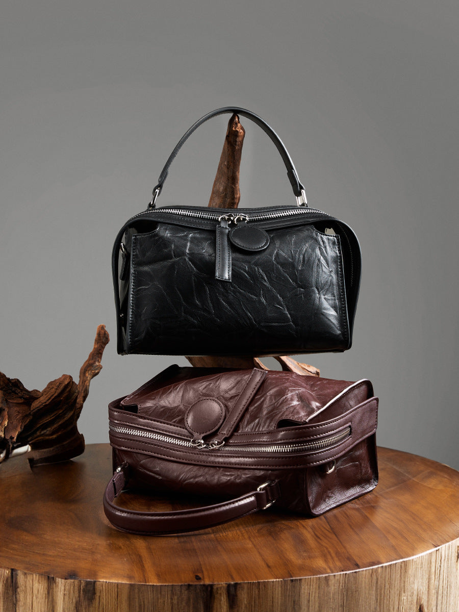 李記 | 原創手工真皮 | 芸術の龜裂紋で通勤枕頭包QS2625號