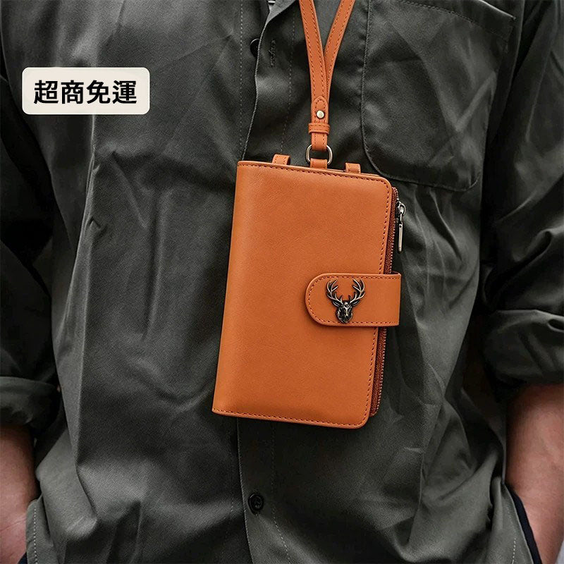 李記 | 原創手工真皮 | 一體多功能【可掛脖】護照證件收納包QT110號