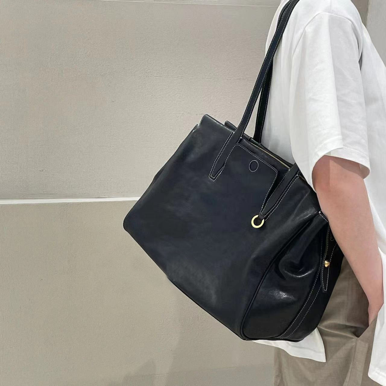 李記 | 原創手工真皮 | 手作業で植鞣皮が旅行公文包s208號