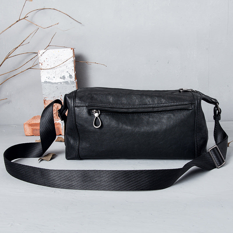 Li Ji | Original handmade genuine leather | Japanese horizontal casual cross-body bag No. T6421 