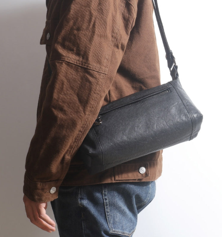 Li Ji | Original handmade genuine leather | Japanese horizontal casual cross-body bag No. T6421 