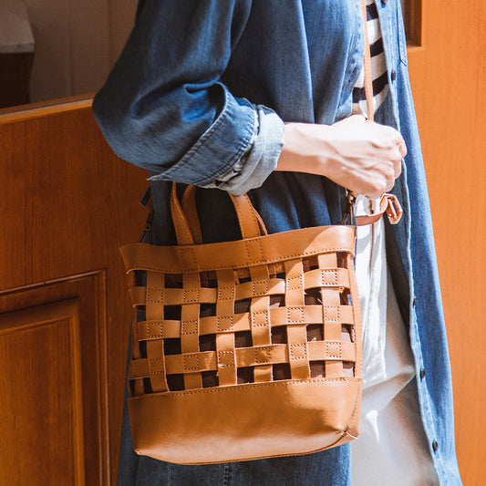 Li Ji | Original handmade genuine leather | Japanese handmade hollow square bag TY21 