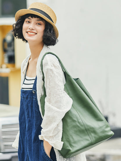 Li Ji | Original handmade genuine leather | Japanese simple and easy-to-match personalized tote bag No. 303 