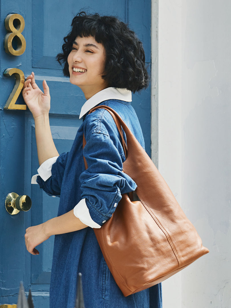 Li Ji | Original handmade genuine leather | Japanese simple and easy-to-match personalized tote bag No. 303 