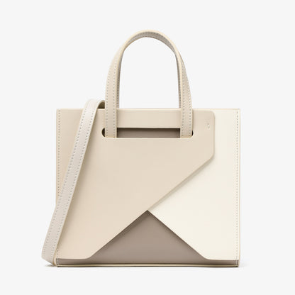 李記 | 原創手工真皮 | 拼色元素で幾何線條ン手提包v8866號