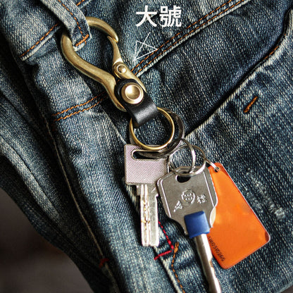 李記 | 原創手工帆布 | 【美式復古】黃銅軍工防丟鑰匙扣ws02號