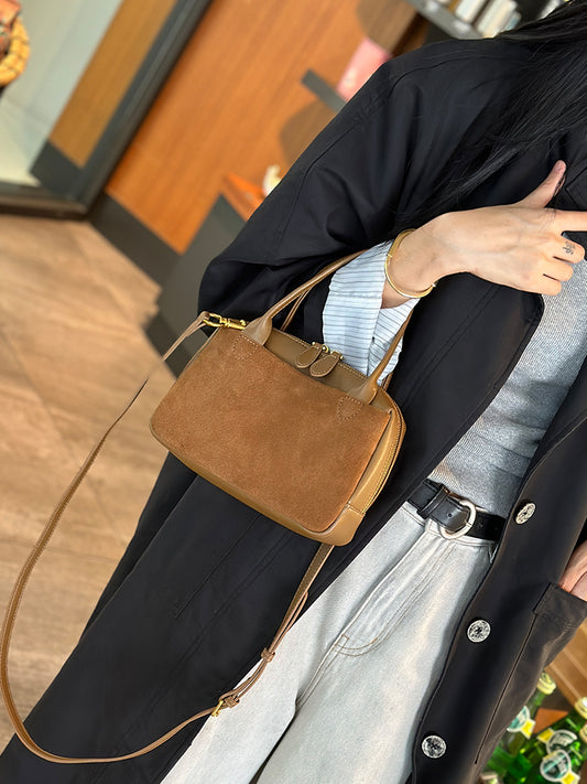 Li Ji | Original handmade leather | Nubuck leather shoulder crossbody/commuting Boston bag YN3532 