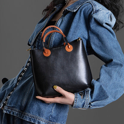 Li Ji | Original handmade genuine leather | Conflicting color design for a small number of vintage handbags ZB093 