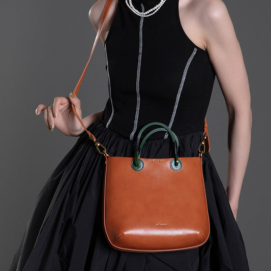 Li Ji | Original handmade genuine leather | Conflicting color design for a small number of vintage handbags ZB093 