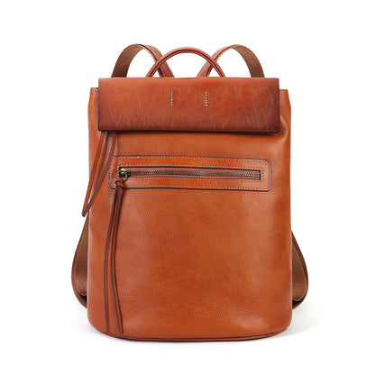 李記 | 原創手工真皮 | 極簡純色後背包zl8110號